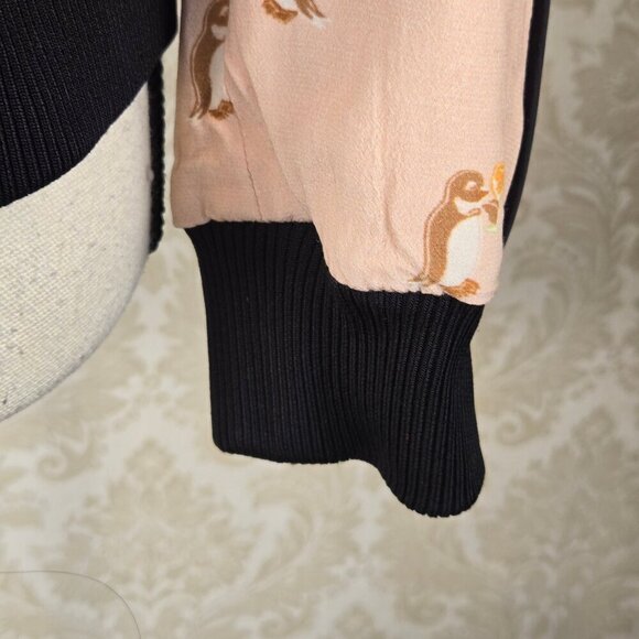 Coach Size 2 Reversible Bomber Varsity Jacket Navy White Penguin  Snap Front - Picture 11 of 16